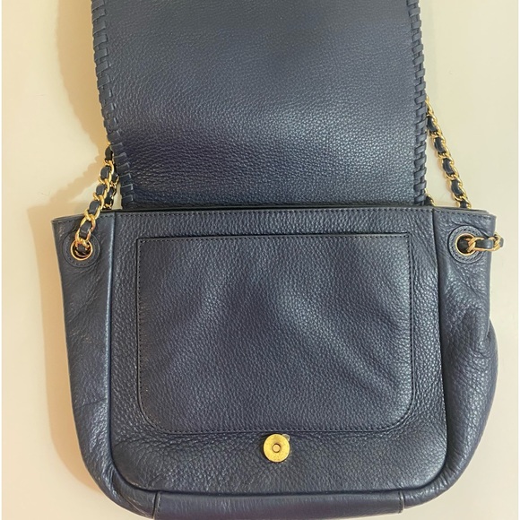 SOLD Tory Burch NWOT navy blue pebbled leather Marion shoulder bag - Picture 17 of 17